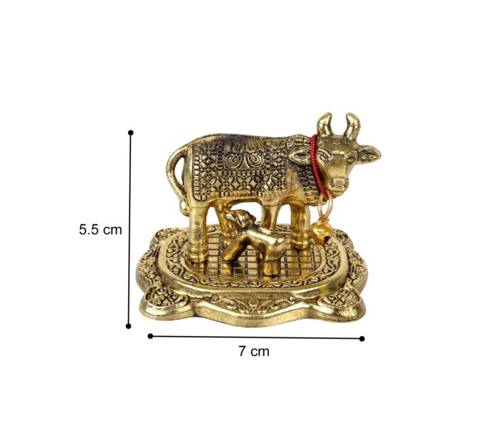 Golden Kamdhenu Cow & Calf Idol | Vastu Remedy for Wealth | Gift - Image 2