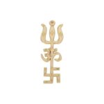 Click Pujan Trishul - Trishakti | Mandir, Home Entrance | Pujan & Vastu | Brass Trishul Om Swastik Wall Hanging for Protection | Shiv Bhakti and Energy Balance | Powerful Hindu Puja Decorative