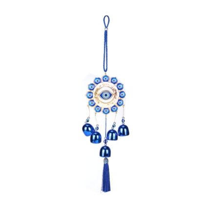 Click Pujan Evil Eye Wind Chime - Nazar Batu Door Hanging for Protection & Good Luck