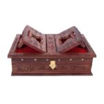 Click Pujan Book - Stand + Box | Holder and Reader | Stand Box for Ramayan, Gita, Guru Granth Sahib | Religious Book Box, Foldable | Home Temple Decor & Gift Item