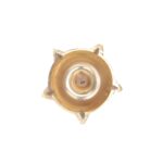 Click Pujan Deepak - O No. Metal 5 Mukhi Diya Stand with 5 Wicks for Pooja, Diwali, Navratri - Golden - Image 3