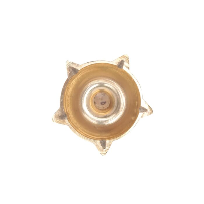 Click Pujan Deepak - O No. Metal 5 Mukhi Diya Stand with 5 Wicks for Pooja, Diwali, Navratri - Golden - Image 3
