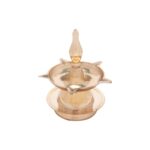 Click Pujan Deepak - 2 No. Metal 5 Mukhi Standing Deepak for Puja, Mandir, Diwali Decoration