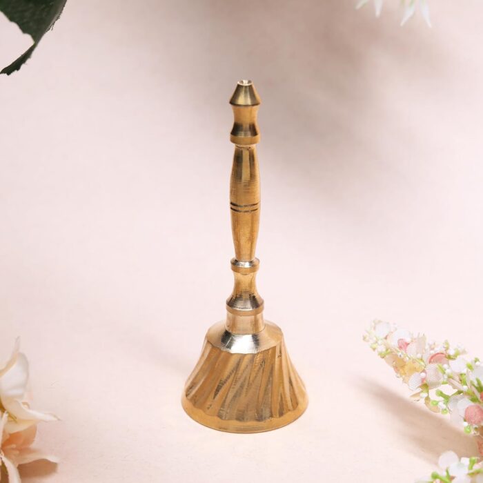 Click Pujan Brass Pooja Bell for Arti Prayer | Small Temple Home Mandir Diwali Decoration | Ideal Gift - Image 4