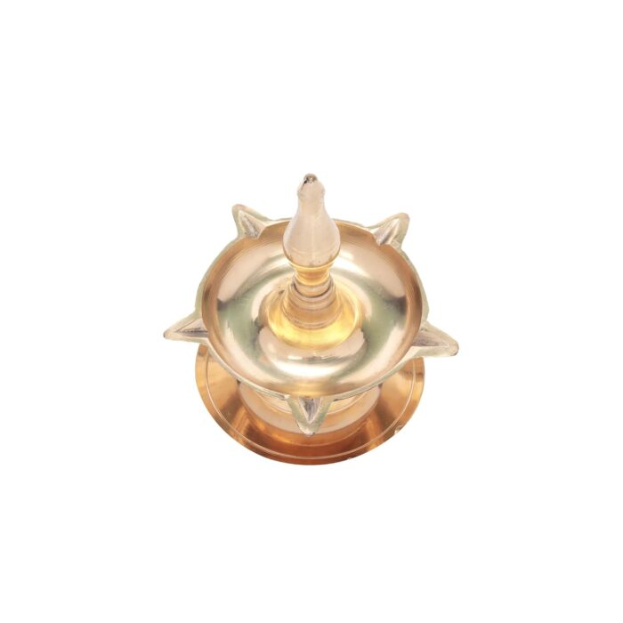 Click Pujan Deepak - 2 No. Metal 5 Mukhi Standing Deepak for Puja, Mandir, Diwali Decoration - Image 3