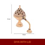 Click Pujan Golden Aarti Deepak with Lid - 4" Metal Loban Dhuni Oil Lamp for Puja & Home Temple - Image 4