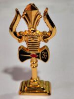 Click Pujan Trishul - Gold - Metal Small | Home Temple | Car Dashboard & Pujan | Small Brass Trident for Shiv Bhakti |Mahadev Puja Item for Shivratri, Navratri and Daily Rituals