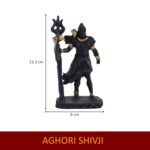 Black Aghori Shiva idol with Trishul, ideal for Diwali, housewarming, or Shivratri decor and gifting.