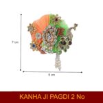 Click Pujan Kanha Pagdi - 3 No. Krishna Turban with Stone & Bead Work for Janmashtami & Pooja - Image 3