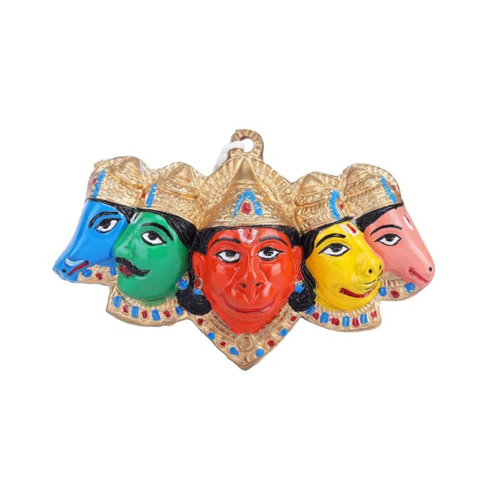 Click Pujan Panchmukhi Hanuman Statue - Multicolor Hindu God Murti for Home, Office & Temple | Vastu Protection Decor - Image 1
