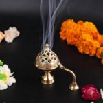 Click Pujan Golden Aarti Deepak with Lid - 4" Metal Loban Dhuni Oil Lamp for Puja & Home Temple - Image 5