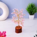 Click Pujan Pink Quartz Crystal Tree for Good Luck | Home Decor Showpiece | Bonsai Money Tree Gift