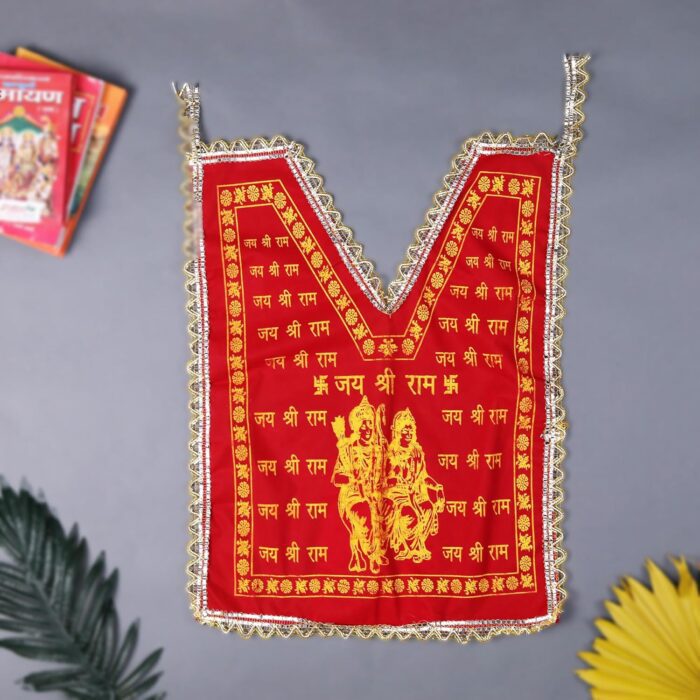 Click Pujan Hanuman Chola Set of 2 - Velvet 18" | Bajrangbali Murti Puja Dress | Mandir Decoration Cloth - Image 1