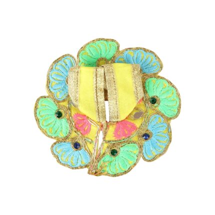 Click Pujan Kanha Poshak - 0 No. Flower Design (Set of 2) | Ethnic Krishna Vastra for Janmashtami & Puja