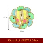 Click Pujan Kanha Poshak - 0 No. Flower Design (Set of 2) | Ethnic Krishna Vastra for Janmashtami & Puja - Image 3