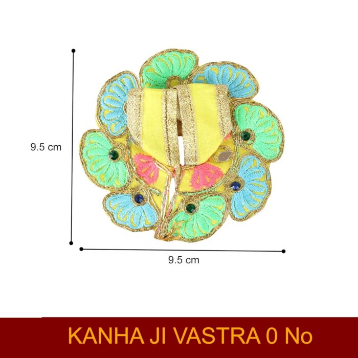 Click Pujan Kanha Poshak - 0 No. Flower Design (Set of 2) | Ethnic Krishna Vastra for Janmashtami & Puja - Image 3