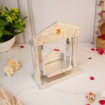 Click Pujan Wooden Jhula for Krishna Idol - Medium | Traditional Swing for Bal Gopal, Mandir Décor