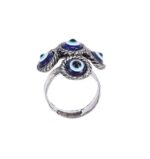 Click Pujan Evil Eye Ring | Adjustable Metal Finish negativity protection Ring for Men and Women | Attracts Wealth, Abundance, and Protection | Spiritual Jewellery