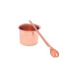 Click Pujan Aachmani - Copper Regular | Jal Patra with Achmani Spoon Set for Poojan Purpose | Traditional Religious Water Pot with Spoon for Spiritual Use