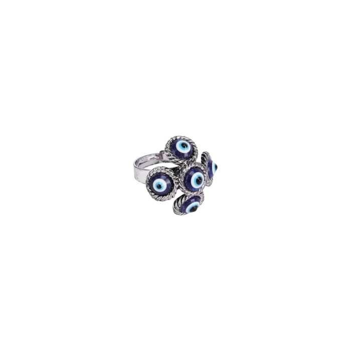 Click Pujan Evil Eye Ring: Adjustable Metal Finish for Men & Women. Attracts Wealth, Abundance & Protection. Spiritual Jewellery for Negativity Protection. Click Pujan Brand. - Image 2