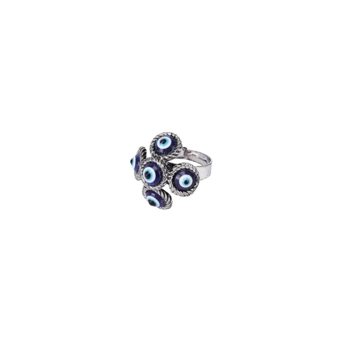 Click Pujan Evil Eye Ring: Adjustable Metal Finish for Men & Women. Attracts Wealth, Abundance & Protection. Spiritual Jewellery for Negativity Protection. Click Pujan Brand. - Image 3