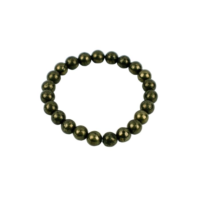 Click Pujan Natural Pyrite Crystal Bracelet – Unisex Stretchable Healing Stone Bracelet for Wealth, Abundance & Success. Spiritual Energy Jewellery for Men & Women – Confidence & Protection Stone. Pyrite Healing Bracelet for Positive Energy & Good Luck. Feng Shui & Reiki Compatible. Handmade Stretchable Beaded Bracelet – Ideal Gift for Loved Ones. - Image 2