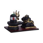 Click Pujan Shiv Nandi Trishul Idol | Brass Lord Shiva with Nandi and Trishul Showpiece | Ideal for Home Temple, Pooja Room, Spiritual Décor, and Religious Gift - Image 3