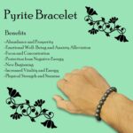 Click Pujan Natural Pyrite Crystal Bracelet | Unisex Stretchable Healing Stone Bracelet | for Wealth, Abundance, Confidence, Success, and Protection | Spiritual Energy Jewellery for Men and Women - Image 6
