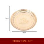 Click Pujan Pooja Thali Set - Metal 5-1x Plate + 1x Spoon + 1x Glass + 2X Bowl | Brass Thali for Prasad & Rituals | Puja Ki Thali | for Aarti, Hawan, Lakshmi Poojan | Diwali/Navratri - Image 5