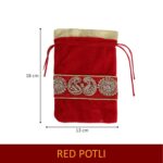 Click Pujan Velvet Pouches – Set of 5 (7x4.5 Inch) | Traditional Multipurpose Drawstring Bags | Ideal for Coins, Jewellery, Gift Packaging, Pooja Samagri, and Spiritual Use - Image 5