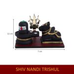 Click Pujan Shiv Nandi Trishul Idol | Brass Lord Shiva with Nandi and Trishul Showpiece | Ideal for Home Temple, Pooja Room, Spiritual Décor, and Religious Gift - Image 5