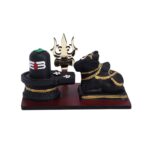 Click Pujan Shiv Nandi Trishul Idol | Brass Lord Shiva with Nandi and Trishul Showpiece | Ideal for Home Temple, Pooja Room, Spiritual Décor, and Religious Gift - Image 2