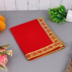 Click Pujan Red Cloth with Golden Border – 1 Meter | Pooja Chunri Fabric | Ideal for Temple, Home Mandir | Religious Rituals & Festive Decoration - Image 2