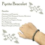 Click Pujan Natural Pyrite Crystal Bracelet | Unisex Stretchable Healing Stone Bracelet | for Wealth, Abundance, Confidence, Success, and Protection | Spiritual Energy Jewellery for Men and Women - Image 4