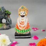 Click Pujan Khatu Shyam – 5 Inch Brass Idol | Divine Decorative Showpiece for Home Temple, Office Desk, Living Room Décor | Ideal Spiritual and Corporate Gift