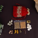 Click Pujan Shree Dhan Lakshmi Potli | ‎Kaudi, Gomti Chakra, Haldi Ganth, Kamal Gatta, Elaichi, Laung, Peeli Sarso, Sabut Dhaniya, Majitha | Ideal for Diwali, Dhanteras, Laxmi Poojan & Daily Worship - Image 4