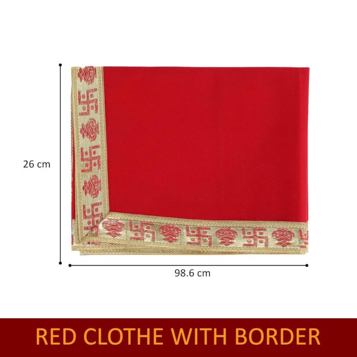 Click Pujan Red Cloth with Golden Border – 1 Meter | Pooja Velvet Fabric | Ideal for Temple, Home Mandir | Religious Rituals & Festive Decoration - Image 5