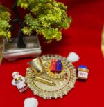 Click Pujan Krishna Sang Holi Thali | โDecorative Plates, Pichkari, Balti, Attar, Chandan, Gulal Bottles | Festive Puja & Decoration - Image 2