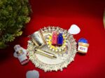 Click Pujan Krishna Sang Holi Thali | ‎Decorative Plates, Pichkari, Balti, Attar, Chandan, Gulal Bottles | Festive Puja & Decoration - Image 3