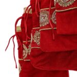 Click Pujan Velvet Pouches – Set of 5 (7x4.5 Inch) | Traditional Multipurpose Drawstring Bags | Ideal for Coins, Jewellery, Gift Packaging, Pooja Samagri, and Spiritual Use - Image 2