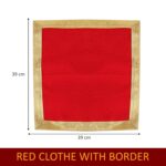 Click Pujan Red Cloth with Border – Set of 2 (12x12 Inch) | Traditional Pooja Fabrics for Temple | Home Mandir, Religious Rituals, Offerings, and Spiritual Decorations - Image 5
