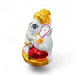 7" eco-friendly Ganesh Ji made of mud, cowdung, panchgavya, with seeds inside, dissolves in water, ideal for home/office decor.