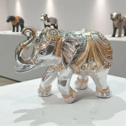 Click Pujan Elephant Idol - Resin - Decorative Showpiece for Home & Office | Feng Shui Vastu Item for Good Luck, Prosperity & Protection | Auspicious Elephant Statue for Pooja & Gifting