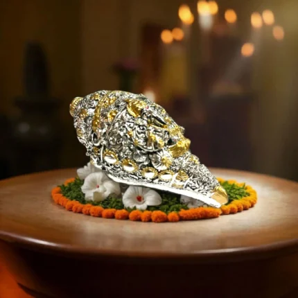 Click Pujan Ganesh Design Shankh - Resin - 5 Inch Decorative Pooja Shankh for Home Temple Auspicious Vastu Item for Daily Puja, Navratri & Spiritual Décor (1)