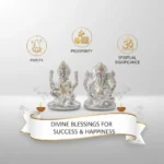 Click Pujan Ganesh Laxmi Idol - Resin - Auspicious Pooja Murti Lord Ganesha & Goddess Lakshmi Statue for Wealth, Prosperity & Blessings Decorative Idol for Home Temple & Diwali Puja - Image 2