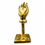Click Pujan Hand Paper Weight - Golden Metal Elegant Desk & Office Accessory Decorative Paperweight for Study Table, Workplace & Corporate Gifting - Image 3