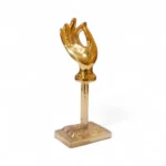 Click Pujan Hand Paper Weight - Golden Metal Elegant Desk & Office Accessory Decorative Paperweight for Study Table, Workplace & Corporate Gifting - Image 5