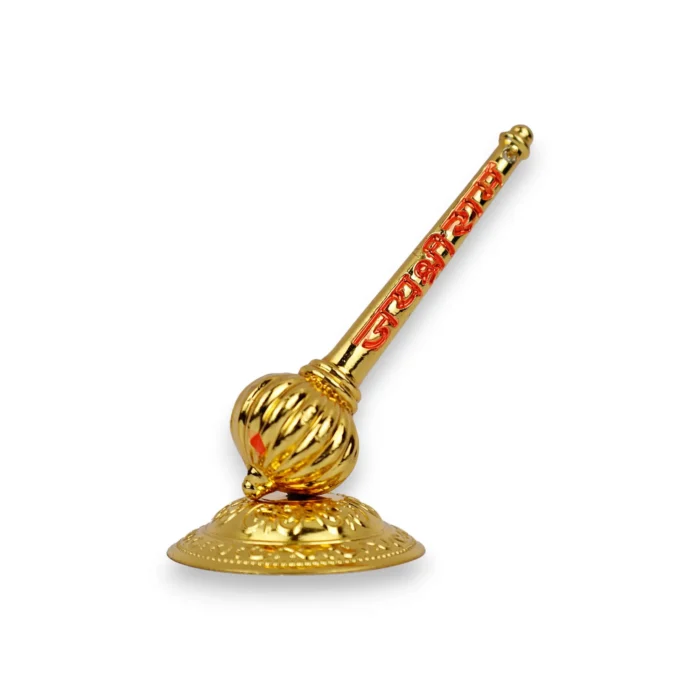 Click Pujan Hanuman Gada - Metal - Standing Bajrangbali Gada | Spiritual Pooja Item for Strength & Protection | Decorative Hanuman Ji Mace for Home Temple & Daily Worship - Image 5