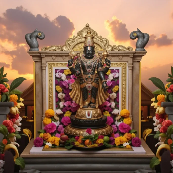 Click Pujan Tirupati Balaji Charan Idol - Metal - Spiritual Pooja Item | Lord Venkateswara Charan Paduka | Devotional Statue for Mandir, Home Temple & Daily Worship - Image 3