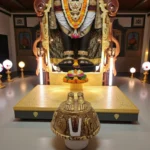Click Pujan Tirupati Balaji Charan Idol - Metal - Spiritual Pooja Item _ Lord Venkateswara Charan Paduka _ Devotional Statue for Mandir, Home Temple & Daily Worship (2)